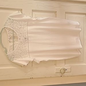 White flutter sleeve top